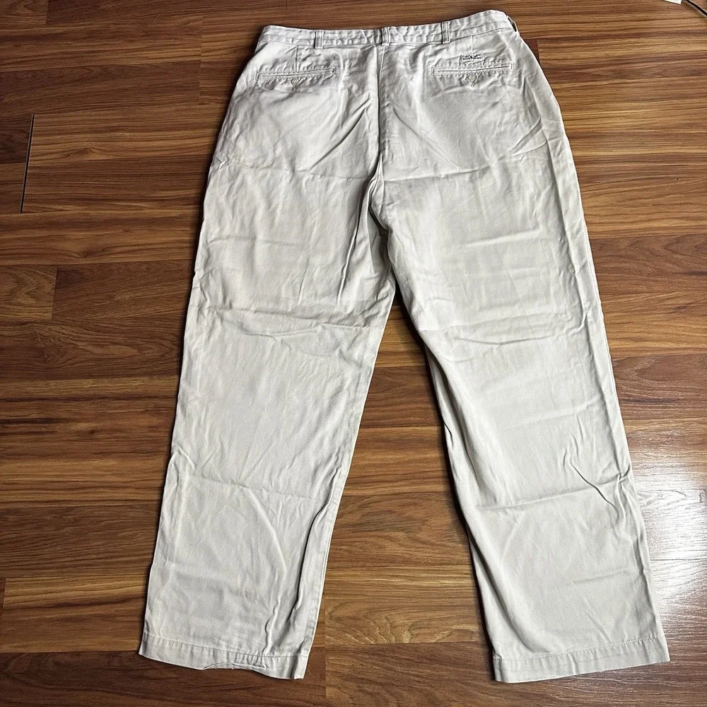 Vintage 90s Polo Ralph Lauren Andrew Pant Men 36x30 Khaki Pleated Chino Cotton